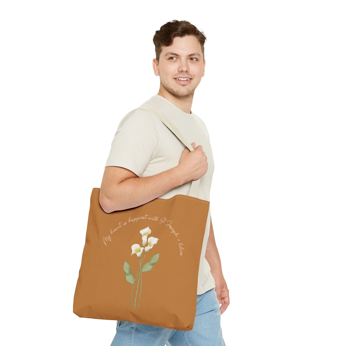 Saint Joseph + Lilies Tote Bag (AOP)