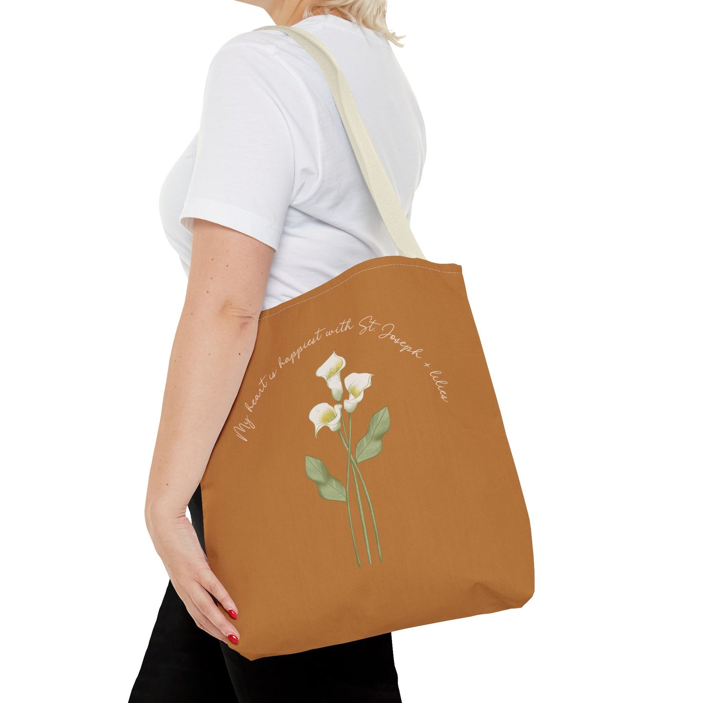 Saint Joseph + Lilies Tote Bag (AOP)