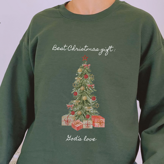 God's Gift Under the Christmas Tree Crewneck Sweatshirt