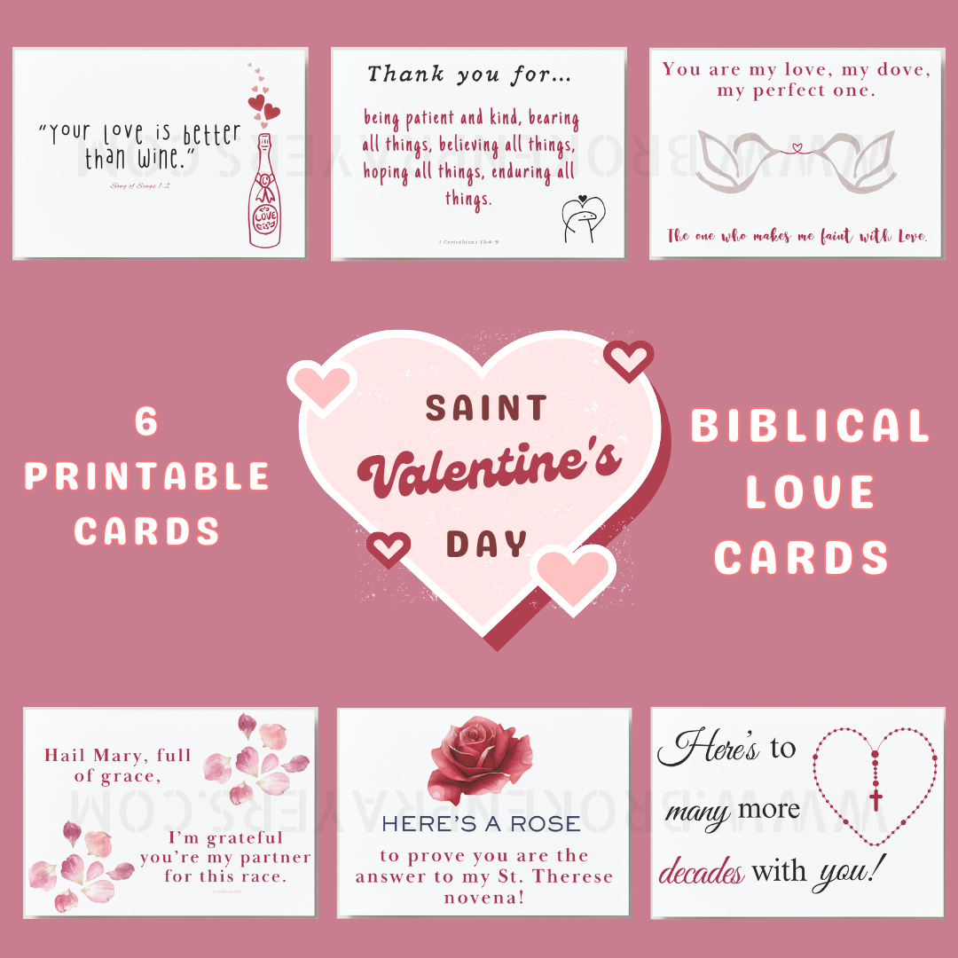 Printable Catholic Cards with Bible Verses | Catholic Love Greeting Cards | Digital Download