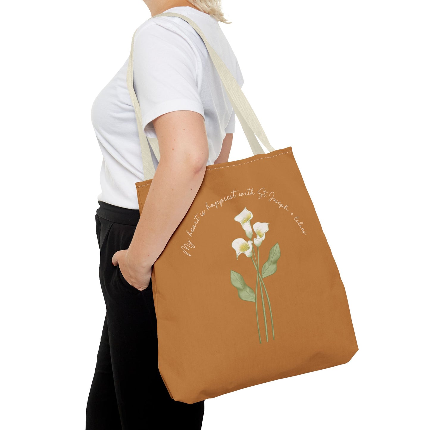 Saint Joseph + Lilies Tote Bag (AOP)