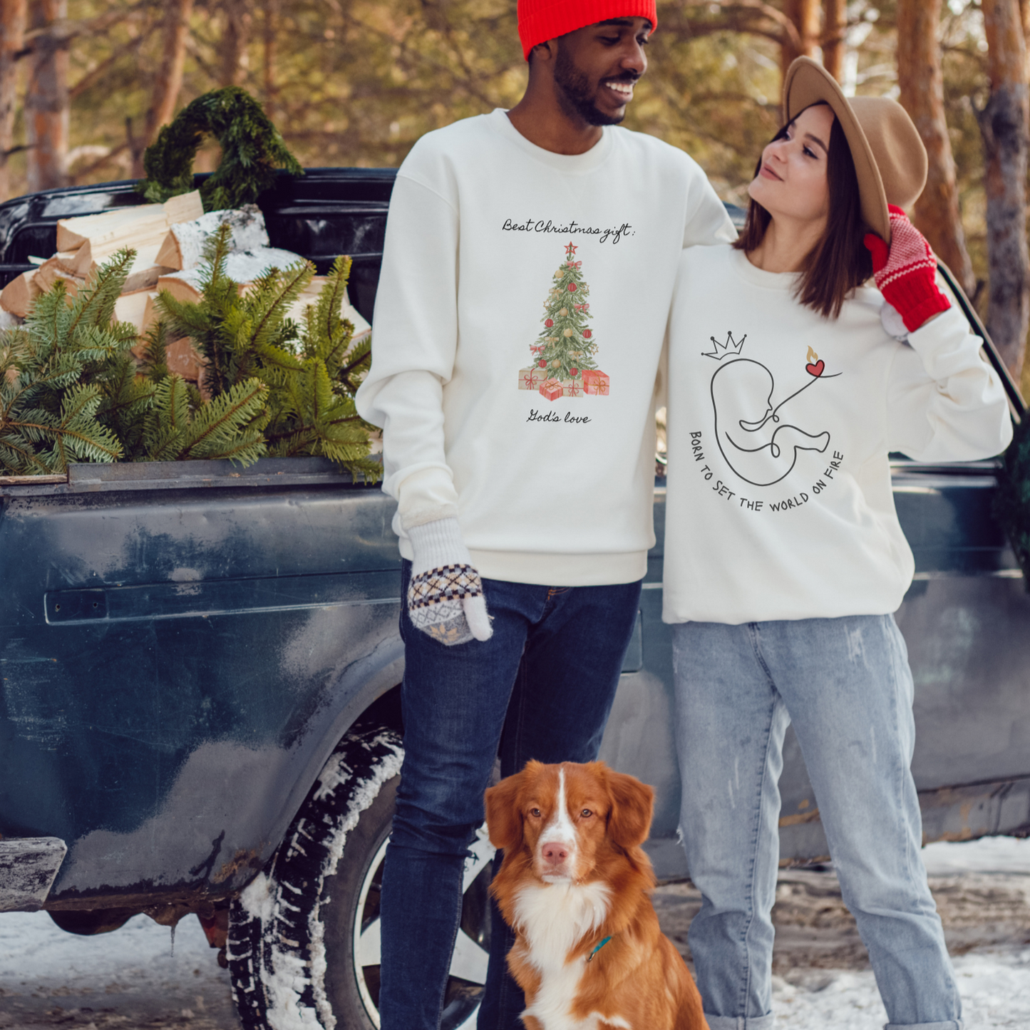 God's Gift Under the Christmas Tree Crewneck Sweatshirt