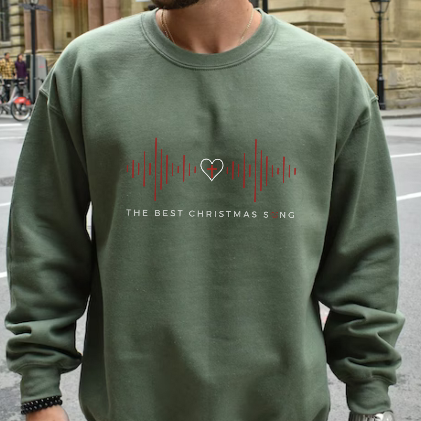 Christ's Heartbeat Catholic Christmas Sweatershirt